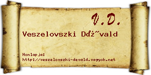 Veszelovszki Dévald névjegykártya